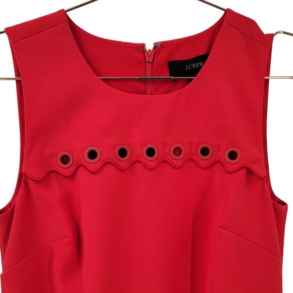 J.‎ Crew Red Grommet Sheath Dress 00 - Picture 3 of 7